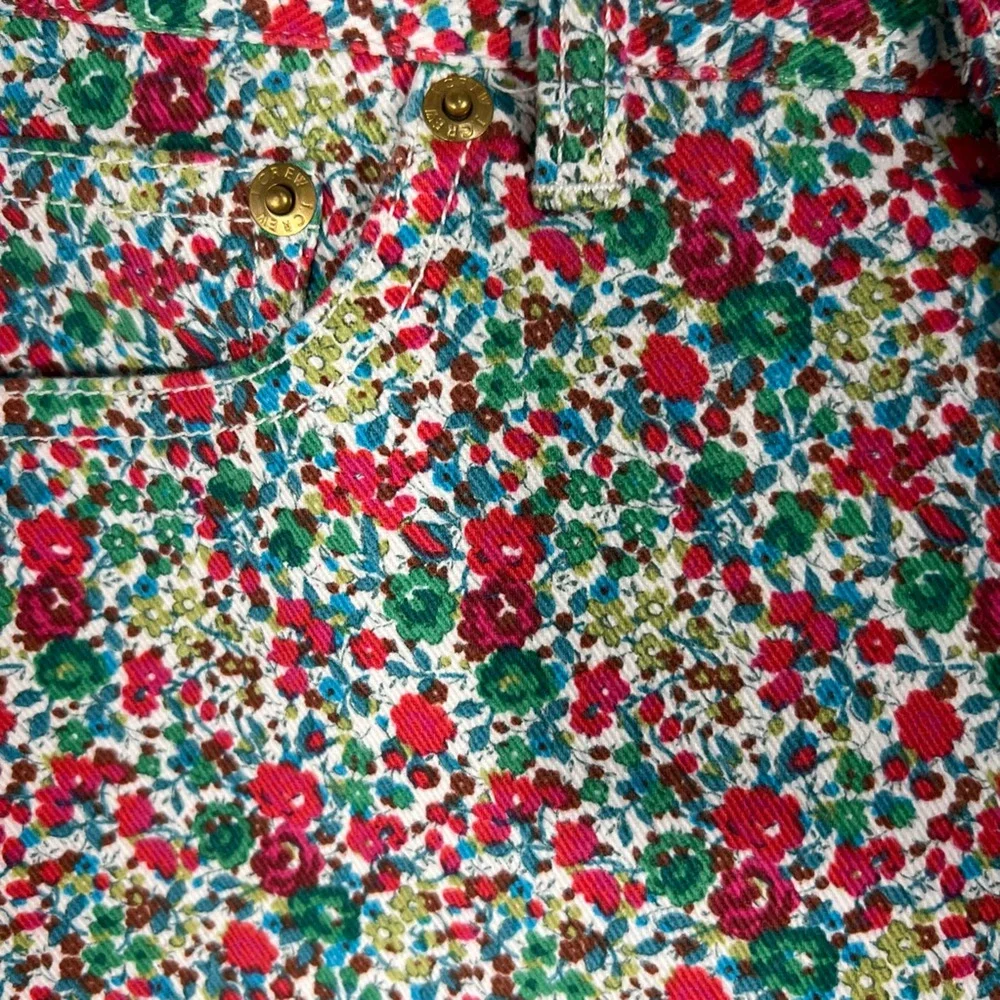 J.Crew Womens Toothpick Ankle Jeans Green Red Floral Pockets Denim 28 New